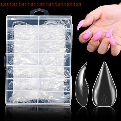 Eagle's Talon 70/140/150 шт. Короткие изогнутые типсы для наращивания ногтей стилет, прозрачные, мягкие, искусственные ногти для самостоятельного маникюра в салоне