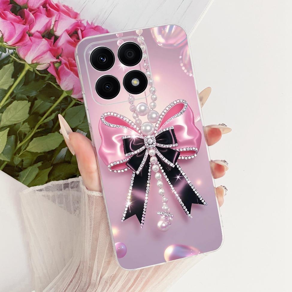 For Honor X8a 4G Case Transparent Cute Cat Fashion Butterfly Funny Painted Casing CRT-LX1 CRT-LX2 CRT-LX3