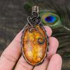 Балтийский янтарь драгоценный камень медная проволока оплетка ювелирная подвеска 2.96