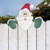 1pc Christmas Fence Decoration Santa Claus Peeking Garden Yard Decorations Outdoor Xmas DlY Cute Garden Fence Sign Ornament