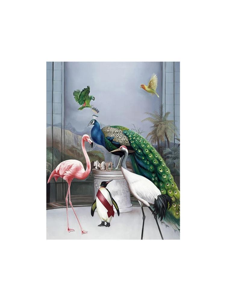Роскошный мир животных 5DDIY Алмазная картина Павлин Зебра Слон Фламинго Приключения Настенная живопись Украшение для гостиной