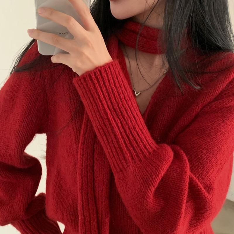 Шикарные зимние новые ретро-вязаные кардиганы с длинным рукавом и V-образным вырезом, женские модные облегающие женские свитера с длинным рукавом, однотонные повседневные короткие свитера 25530