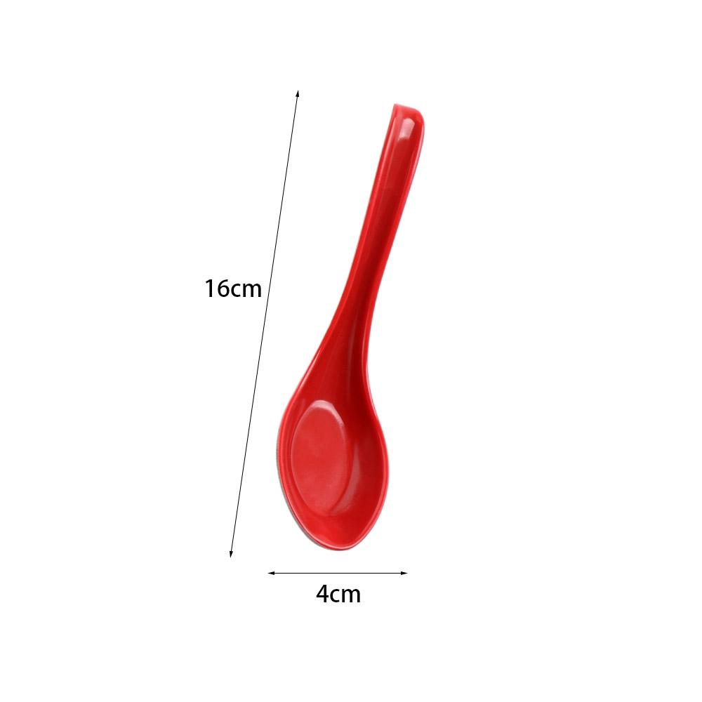 5pcs/set Bicolor Porridge Spoons Long Handle Red Black Soup Spoons Melamine Spoon Sauces