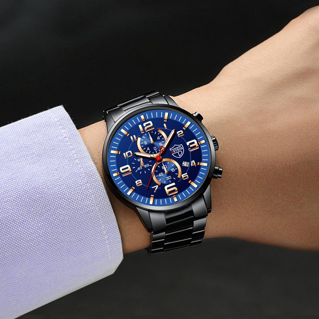 Модные мужские часы из нержавеющей стали, мужские часы с датой, повседневные спортивные часы, роскошные деловые мужские кварцевые наручные часы Relogio Masculino