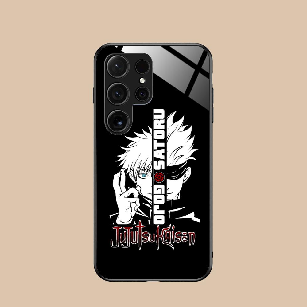 Чехол для телефона Jujutsu Kaisen Сатору Годжо для Samsung Galaxy S26 S25 S24 S23 S22 S21 S20 Note20 Plus FE Ultra Стеклянный Цветной Чехол