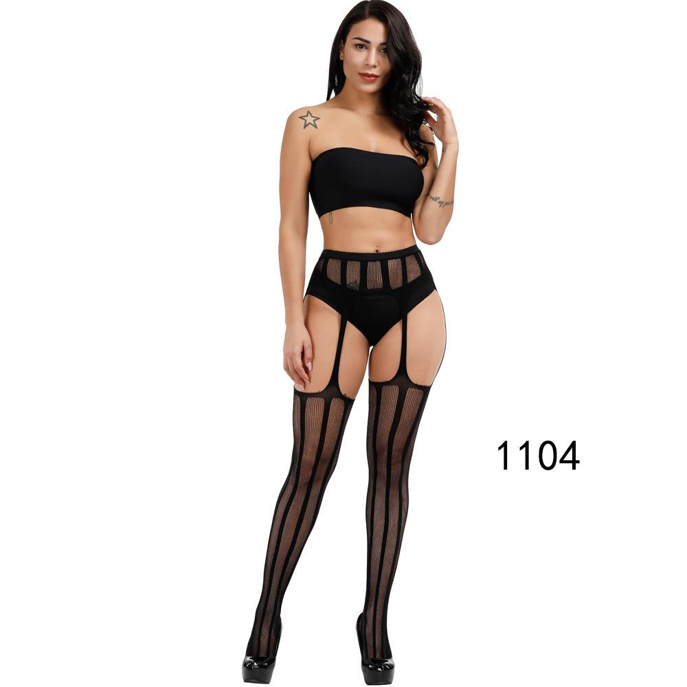 High-End Sexy Lingerie Fishnet Stockings with Non-Slip Garter, Nurse & Stewardess Style