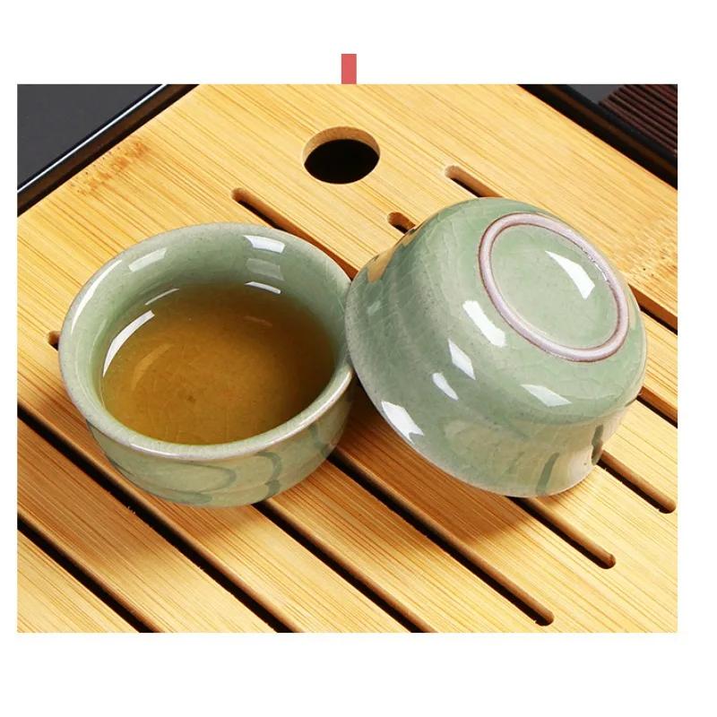 Portable Ceramic Teaware Set with Bag, Teapot Travel Teaware, Gaiwan Tea Cups of Tea Ceremony, Chinese Kung Fu Teaset