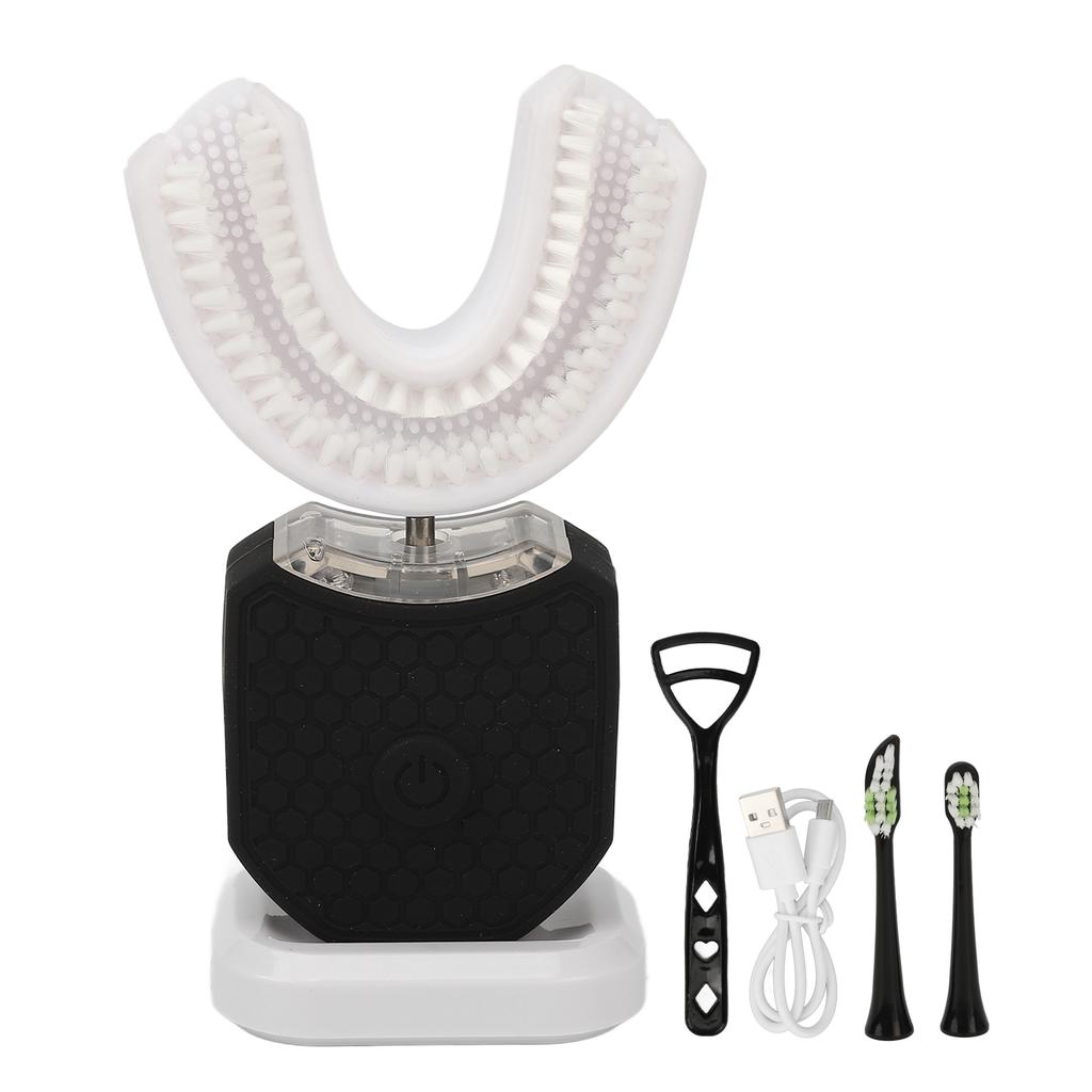 Sonic U Shaped Toothbrushes Automatic Cordless Rechargeable IPX7 Waterproof Blue LED Whitening