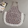 Floral Lace Neck Hanging Apron Wear Resistant Work Clothes Lightweight Kitchen Apron  Floral Shop