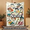 Custom Name Personalized Crayon Shin chan  Print Blanket, Home Decor, Bedroom, Sofa, Camping, Couch, Gifts for Birthday Christmas