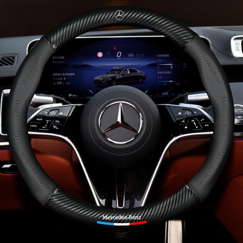 MEA4 Carbon fiber Car Steering Wheel Cover For Benz E Class S C A Glc Suv Eqc Gle Gla Eqe Amg Eq C63 E63 W204 W205 W203 Maybach V Eqv
