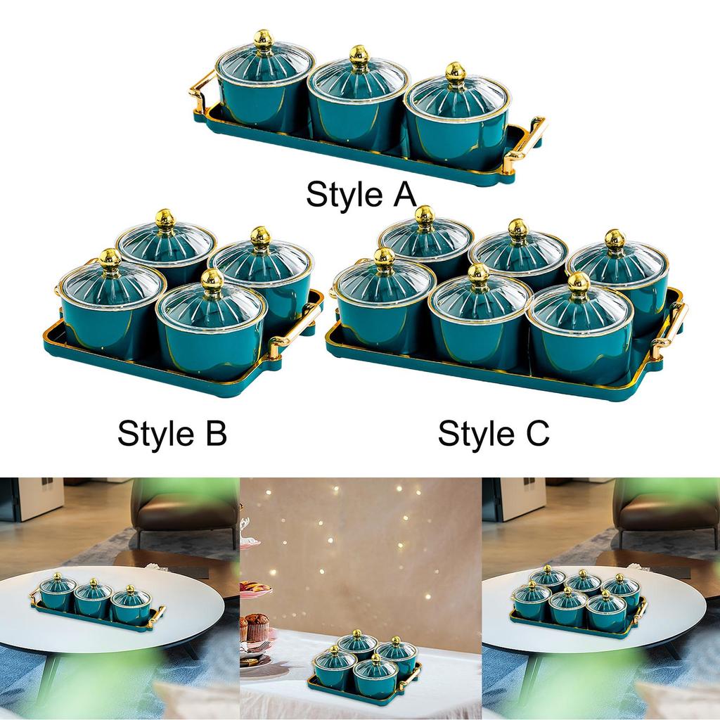 Dried Fruit Plate Set Snacks Tray Multipurpose Snacks Dish Appetizer Serving Tray Candy Nuts Dish for Wedding Dining Room