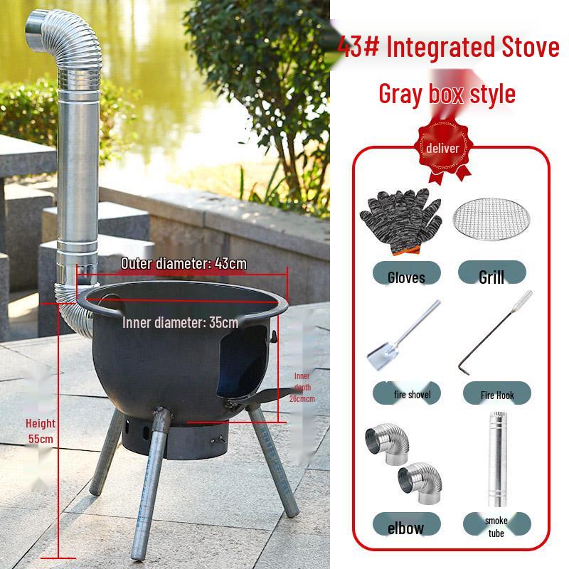 Rural Outdoor Portable Iron Wood-Burning Stove