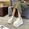 2025 Spring and Autumn Models Niche Versatile Nude High Dad Shoes Thin Dopamine Foreign Style Muffin Bottom Biscuit Shoes