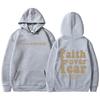 FAITH OVER FEAR Fashionable and Casual Back-collar Plus Velvet Hooded Loose Sweatshirt for Female Students European Goods