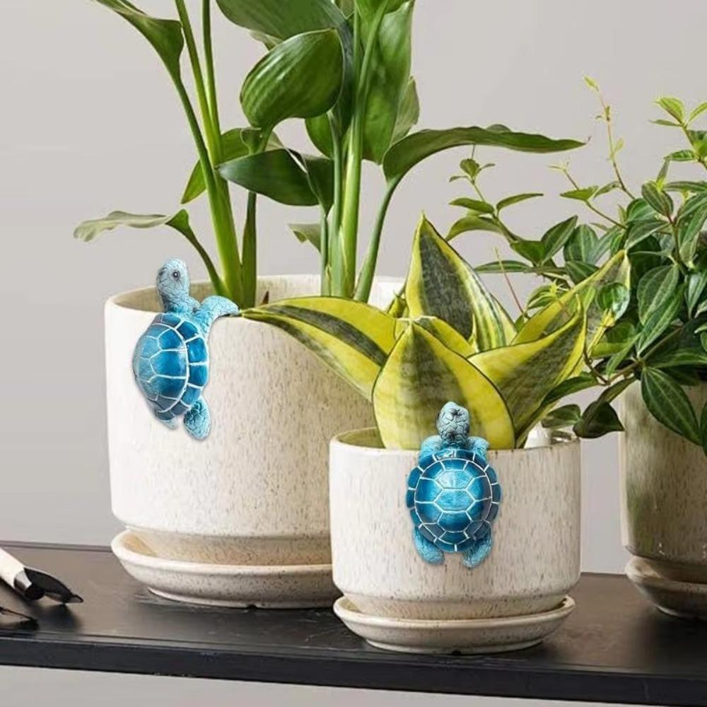 Мультяшный подвес для цветочного горшка в виде морской черепахи, полимерная фигурка животного, подвесная статуэтка черепахи, украшение для дома