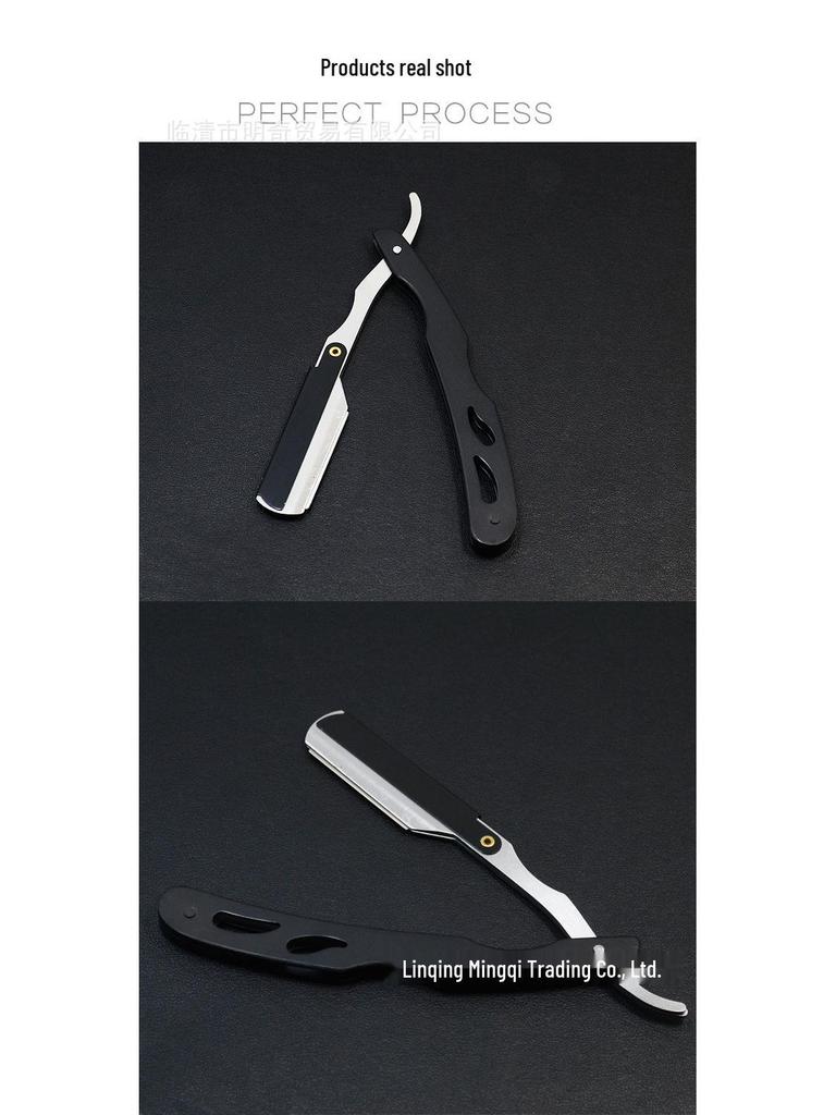 Цельнометаллическая черная механическая бритва: Бритва и триммер для бровей в старинном стиле