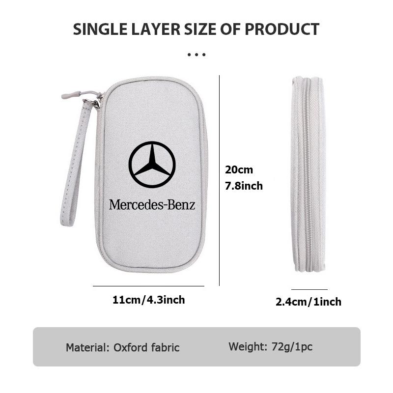 wlfx3 For Benz Portable Digital Storage Bag Organizer Phone Charging Data Cable Storage Bag CITAN VITO SPRINTER CLS SLK Sport ML C200