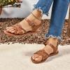 Fashion Shoes Female 2024 Hot Sale Plus Size Women's Sandals Fashion Buckle Strap Casual Sandals Women Summer Peep Toe Flat Sandals