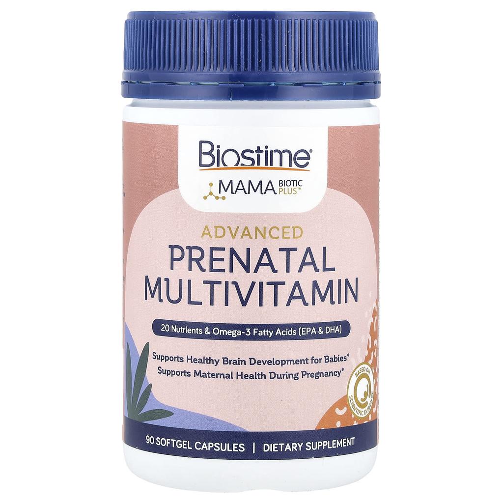 BIOSTIME MamaBiotic Plus™, Advanced Prenatal Multivitamin, 90 Softgel Capsules