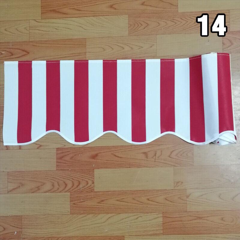 Waterproof Wavy Valance Sun Shade Canopy Patio Awning Store Banner Replacement Durable Sunshade Canopy Cloth Gray Beige Strips