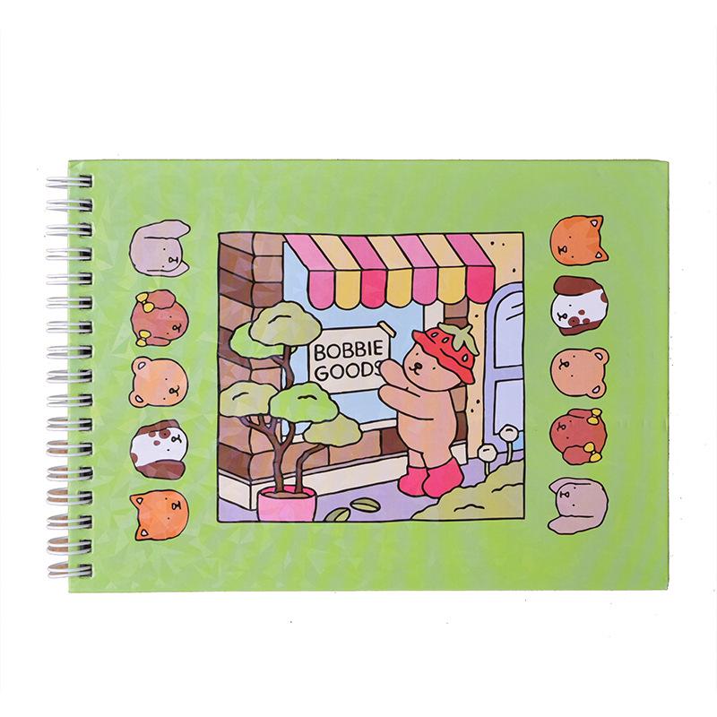 In-Stock Bobbie Goods A5 Hardcover Spiral-Bound Coloring Book for Children