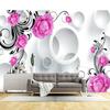 Simple Fashion Rose Flower Mural Circle Purple Floral Wallpaper Living Room Bedroom Home Decor