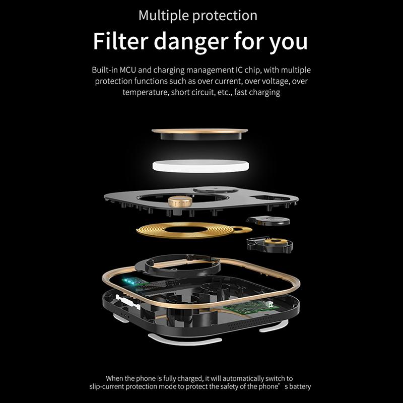 For Modern Led Office Desk Lamp Wireless Charger Lamp 15w Fast 3 In 1 Wireless Charging For IPhone Phone Watch Earphone