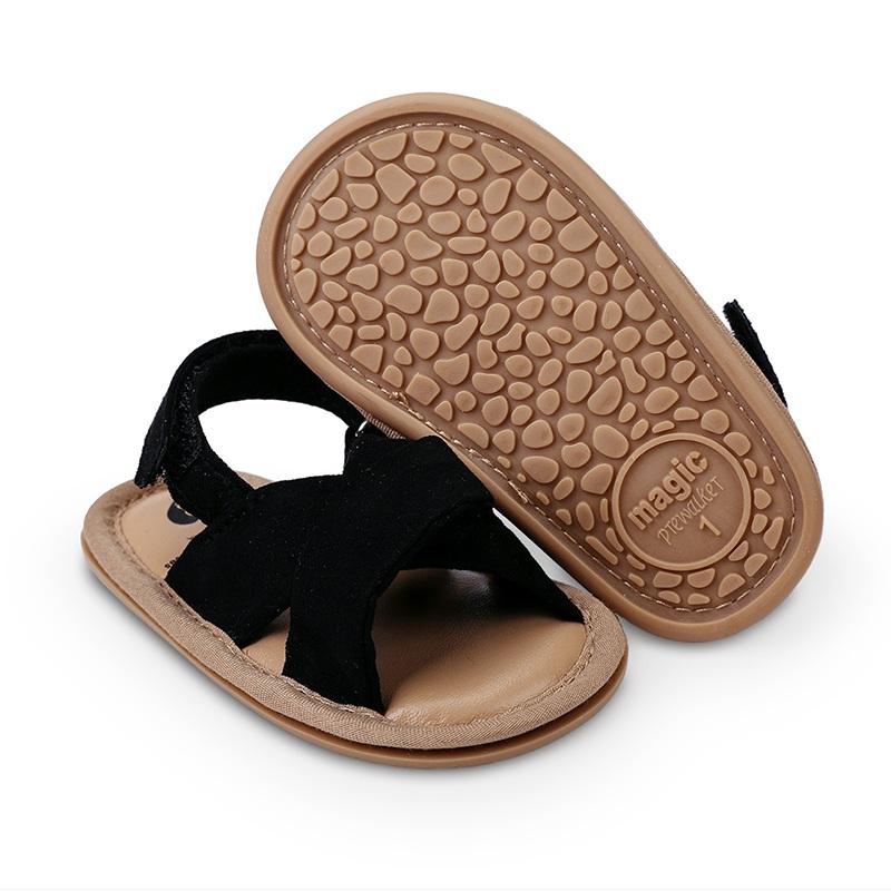 Сандалии для маленьких девочек, летние сандалии принцессы на плоской противоскользящей резиновой подошве, легкая обувь для кроватки, сандалии для новорожденных девочек