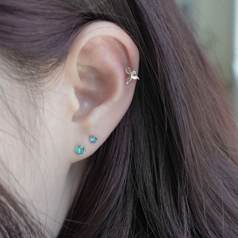 Youngglow 14k пирсинг в форме китового хвоста с кубическим цирконием