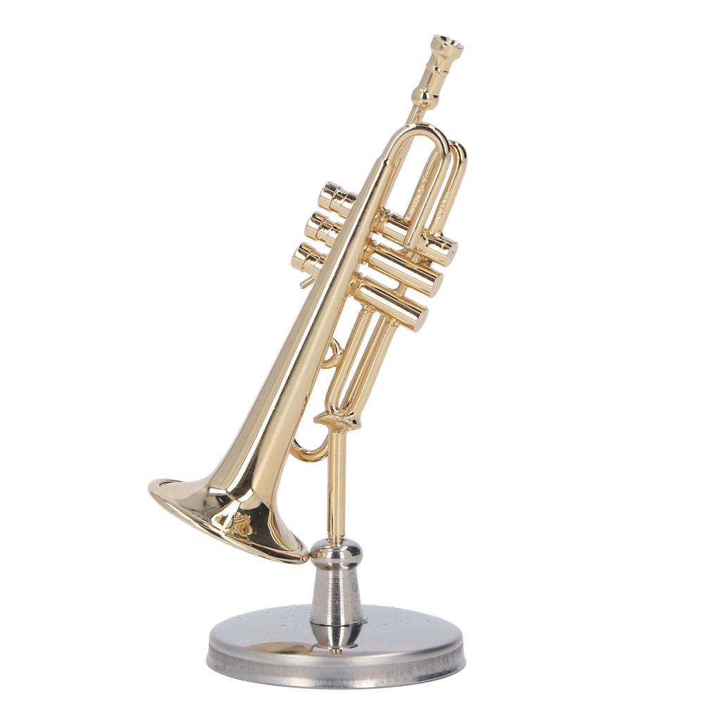  ature Trumpet   Brass Exquisite Design Romantic     Trumpet Model with Stand Case for Desk Bookshelf