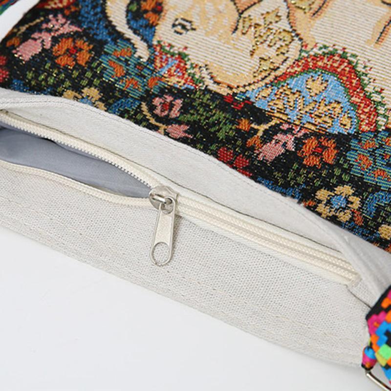 Yogodlns Холщовая сумка кроссбоди в этническом стиле с вышивкой слона для женщин и девушек