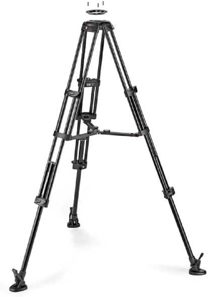 Алюминиевый двойной видеоштатив Manfrotto MVTTWINMA с черным центральным растяжкой,