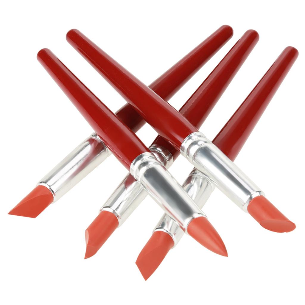 5pcs Red Large sized Rubber Tip Paint for Clay Sculpture Pottery Shaping Carving Tool