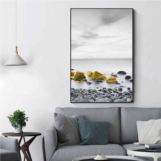 Золотой Ретро природный пейзаж холст плакат скандинавская лодка дерево озеро настенное искусство современное украшение дома картина для внутренних картин