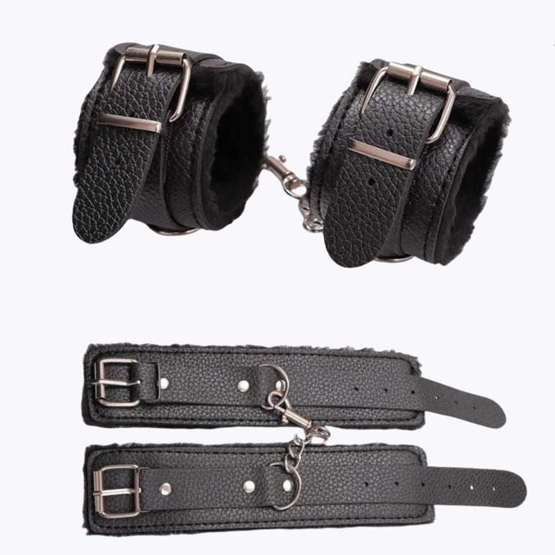 Long Flush Handcuff BDSM Handcuffs Hand Restraint Bondage Gear SM Slave Erotic Play Sex Ankle Handcuffs Detachable Chain Clasp