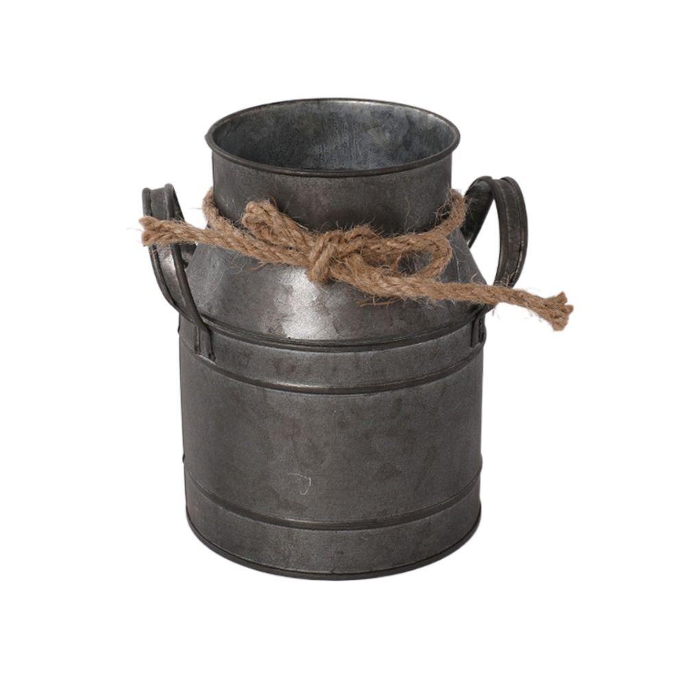 Balcony Flower Pot Vintage Iron Flower Pot Iron Sheet Metal Flower Vase Portable Garden Bucket
