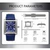 Часы JewelryWe Watch с римским циферблатом и кожаным ремешком для поездок в школу, синие, мужские