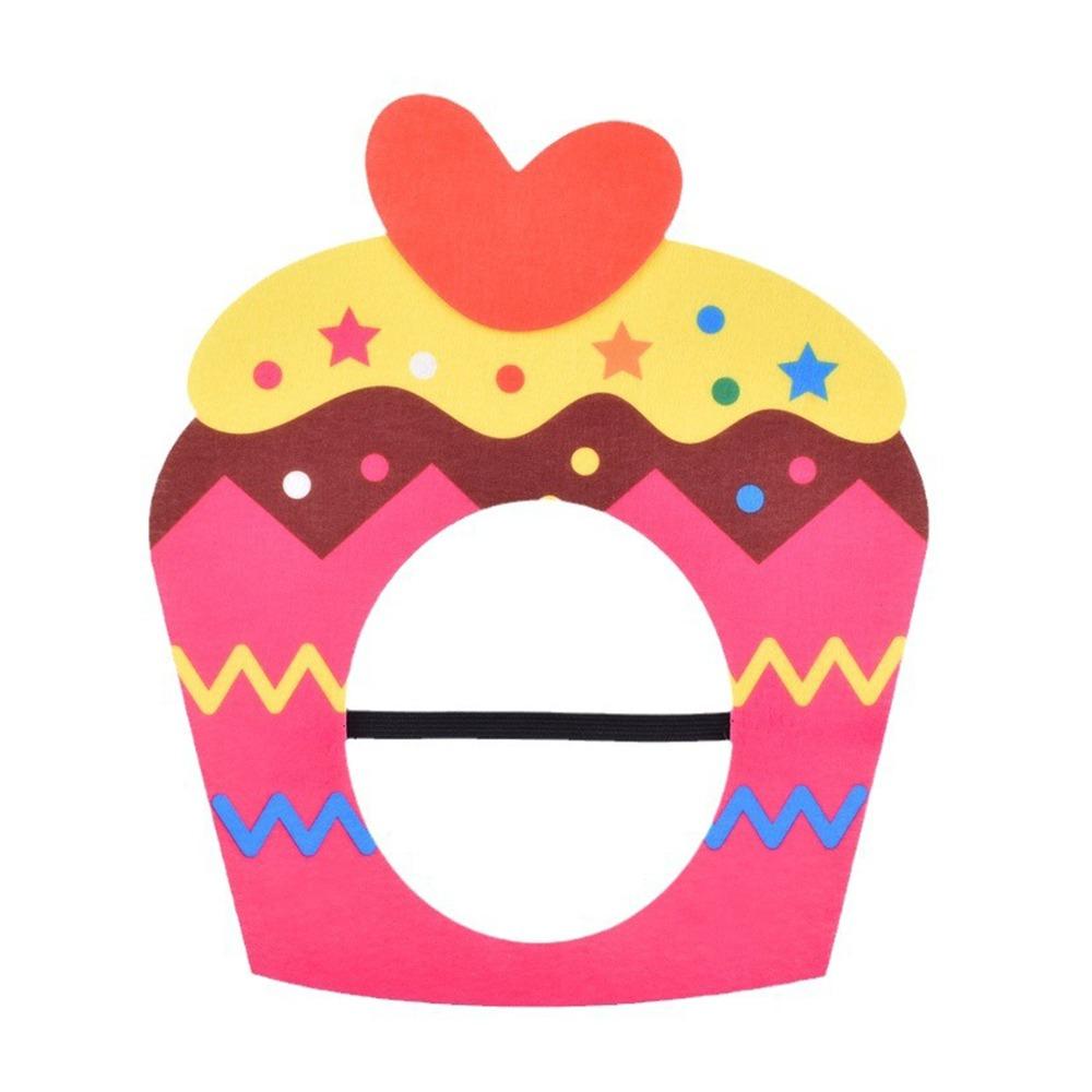 Multicolor Cake Hat Party Cap Cartoon Cake Felt Cake Decoration Mask Birthday Cake Style Photo Props Party Photo Props