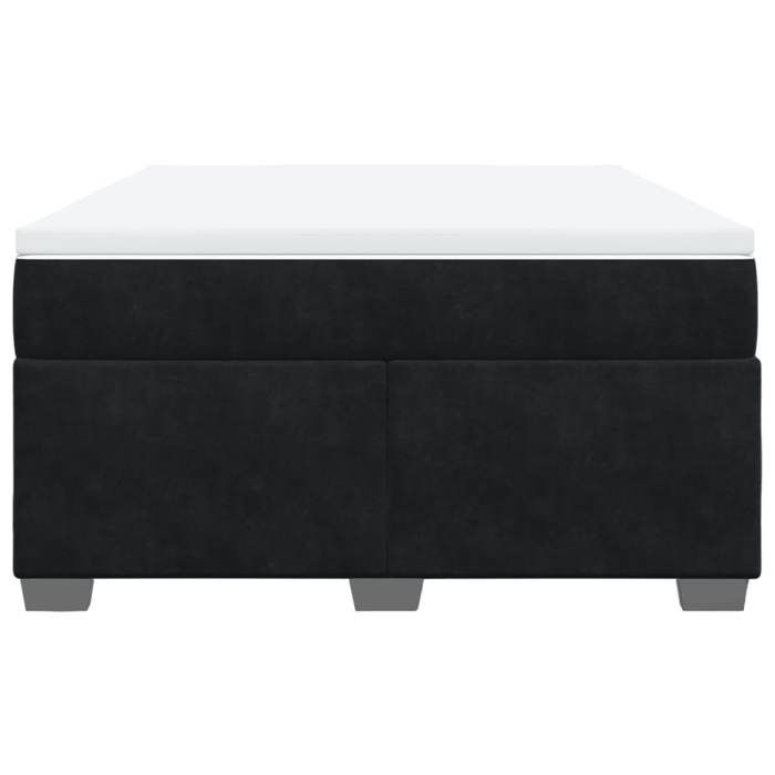 Maison Exclusive - Sommier à lattes de lit avec matelas Noir 140x190 cm Velours