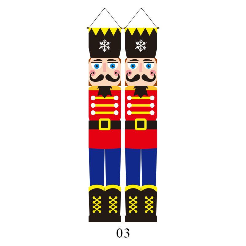 Festive Nutcracker Christmas Decoration Hanging Door Banner Soldier Character Porch Sign