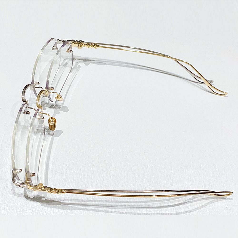 Rimless Anti-Blue Light Reading Glasses Ultralight Eye Protection Square Eyeglasses PC Hyperopia Glasses Men Women Eyewear