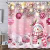 GAEChristmas Зимний Снеговик Розовый Шар Занавеска для Душа Снежинка Сосна Ветка Ванная Комната Занавеска для Праздничных Украшений Водопро