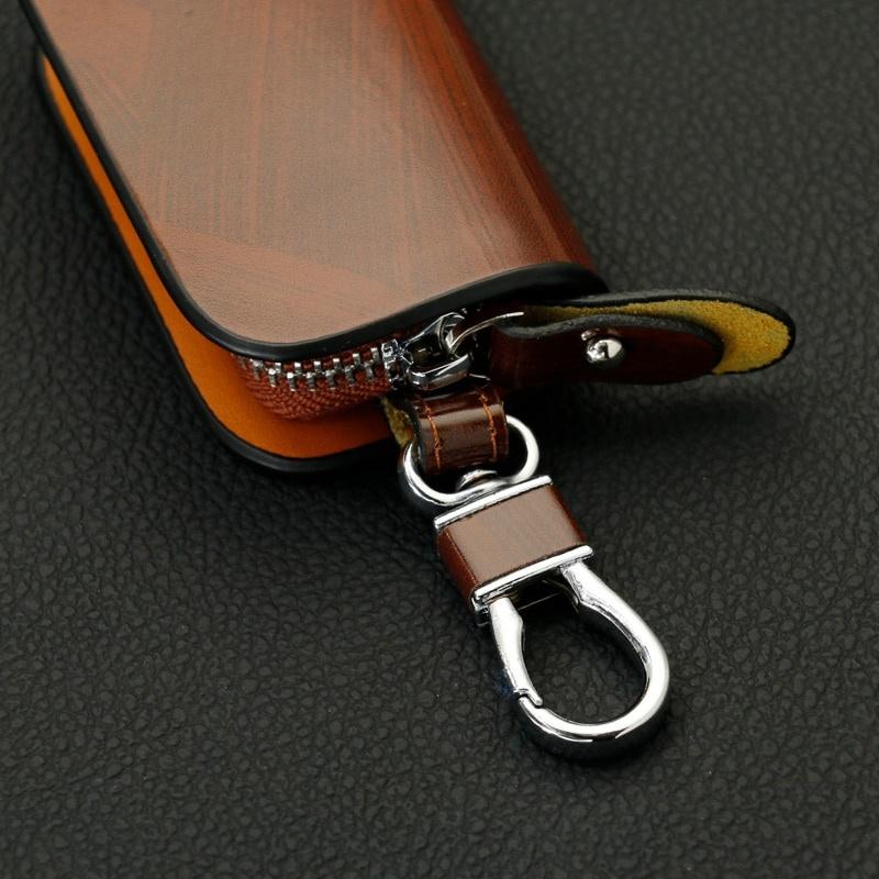 Universal Leather VIP Smart Flip Remote Car Key Fob Shell Case Cover Holder Chain Bag Keychain Wallet Pouch Organizer Motorcycle