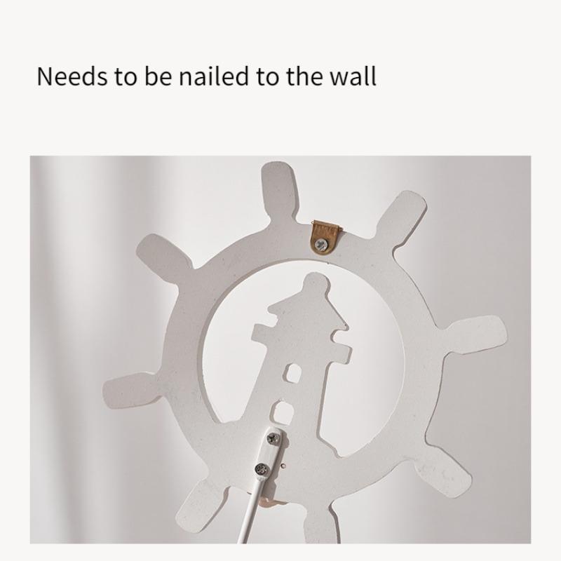 Крючки для одежды в средиземноморском стиле, синие и белые, старые деревянные, ручная роспись, украшение для дома, крючки в форме руля, железные крючки