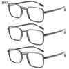 3PCS RUISIMO High Quality Plastic Reading Glasses for Men Anti Blue Light Presbyopia Eyewear with Diopter +1.0 +1.5 +2.0To +3.5