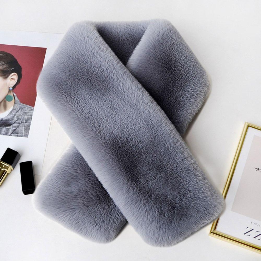 Thicken Winter Warm Shawl Solid Color Neckerchief Wrap Neck Warmer Cross Scarf