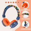WHWKOP Headphones for Elementary School Microphone Adjustable Foldable Stereo Sound Volume Limit Wired Headphones Online Students/Kids/HD