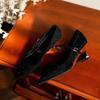 Fashion 2025 New Spring Women Pumps Fashion Sexy Black Red Shiny Pumps Women Buckle Pointed Toe High Heels Party Shoes Zapatos De Mujer