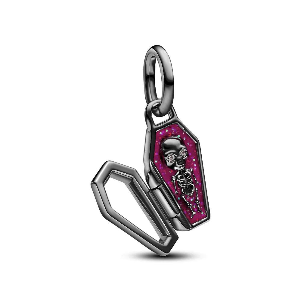 Новые медные подвески-черепа на Хэллоуин, светящиеся тыква, летучая мышь, призрак, гроб, бусины-подвески для ожерелья, браслета, DIY ювелирных изделий, подарок